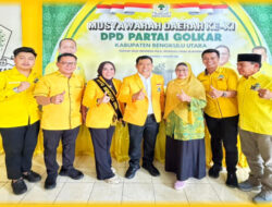 Terpilih Secara Aklamasi, Juhaili Kembali Nahkodai DPD Partai Golkar Bengkulu Utara
